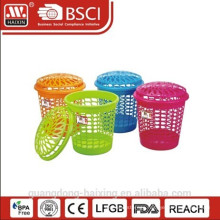 Hot sale plastic laundry basket/ laundry basket with round lid